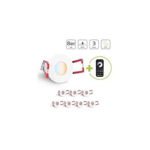 Einbaustrahler Mini Livorno 3W CCT 2700K-6500K IP65 - Farbe: weiß - Anzahl: 8x