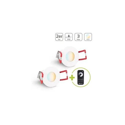 Einbaustrahler Mini Livorno 3W CCT 2700K-6500K IP65 - Farbe: weiß - Anzahl: 2x