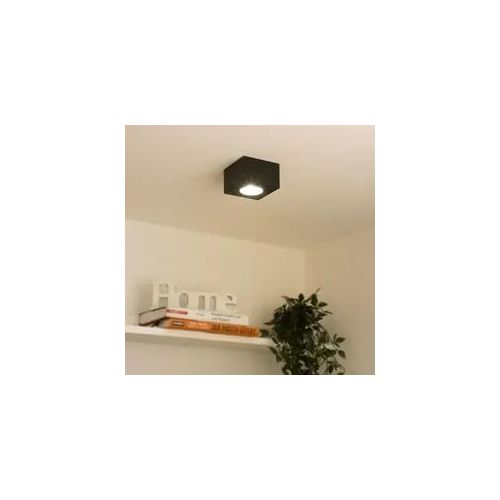 Flacher Aufbaustrahler eckig IP44 Deckenleuchte - Farbe: schwarz - LED Leuchtmit...