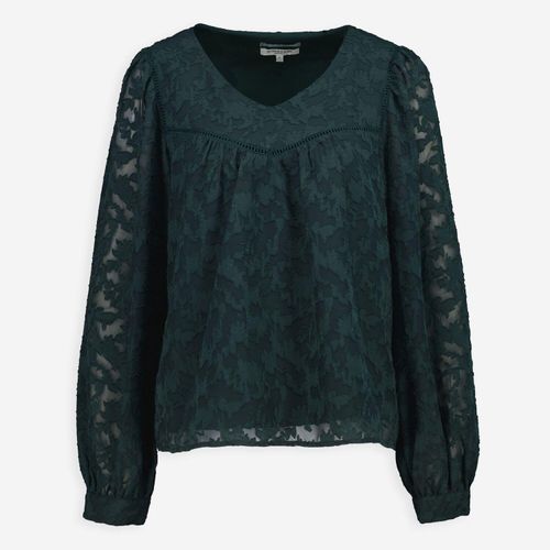 Dunkelgrüne Bluse mit V-Ausschnitt Image