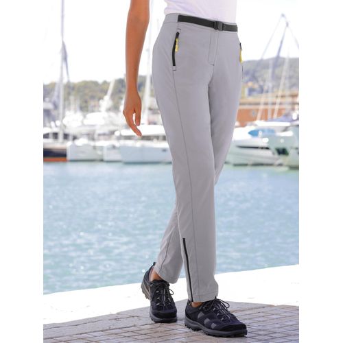 Outdoorhose CASUAL LOOKS, Damen, Gr. 25, Kurzgrößen, grau, 95% Polyamid, 5% Elasthan, unifarben, lang, Hosen