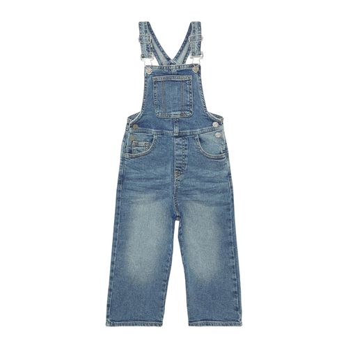 Latzhose S.OLIVER JUNIOR, Mädchen, Gr. 110, N-Gr, blau, Denim/Jeans, Obermaterial: 98% Baumwolle, 2% Elasthan, unifarben, casual, 7/8-Länge, Hosen, Unisex Jeans im Relaxed Fitachso, also