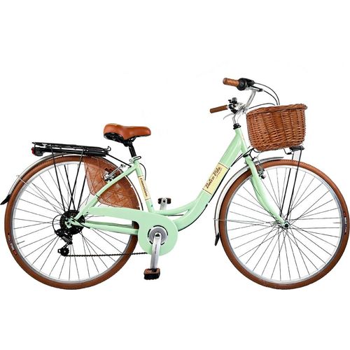 Stadtfahrrad Dolce Vita by Canellini VENERE 28" mit Korb - Hellgrun