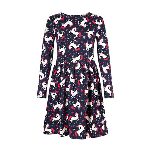 Sommerkleid HAPPY GIRLS "dress", Mädchen, Gr. 128, EURO-Größen, blau (navy), Stoff, 100% Baumwolle, normal, Kleider Sommerkleid