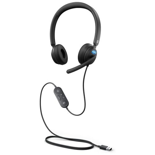 Microsoft Modern USB Headset 1989 Kopfhörer mit Mikrofon - Schwarz