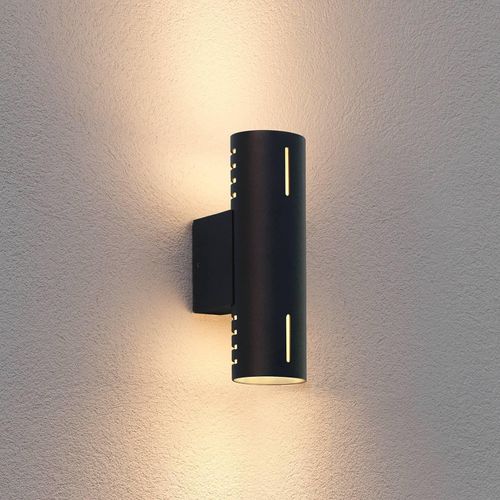 Außenwandleuchte Cuneo, schwarz, Höhe 25 cm, Metall, up/down