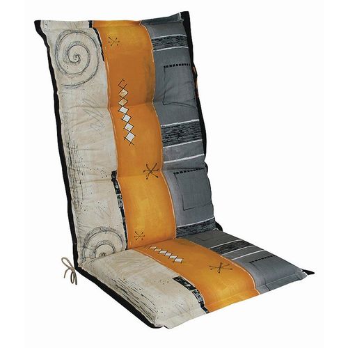 Xxxl Sesselauflage , Grau, Natur, Orange , Textil , Streifen , Füllung: Schaumstoff, Vlies , 50x9x120 cm , Made in Germany , Outdoor-Kissen,