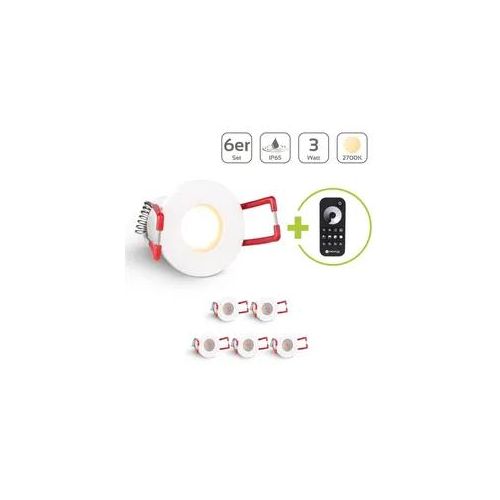 Einbaustrahler Mini Livorno 3W 2700K IP65 - Farbe: weiß - Anzahl: 6x