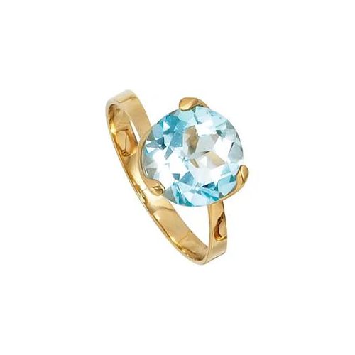 Goldring JOBO Gr. 56, gelb (gelbgold 585), Fingerringe, Damen, 56, Gelbgold 585, Goldring, 585 Gold mit Blautopas
