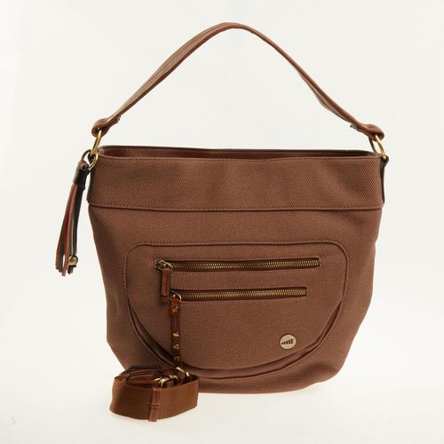 Braune Schultertasche mit Logo Image