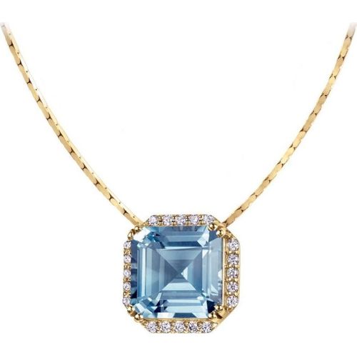 Jacques Lemans - Kette Sterlingsilber vergoldet mit Sky Blue Topaz - SE-C104G