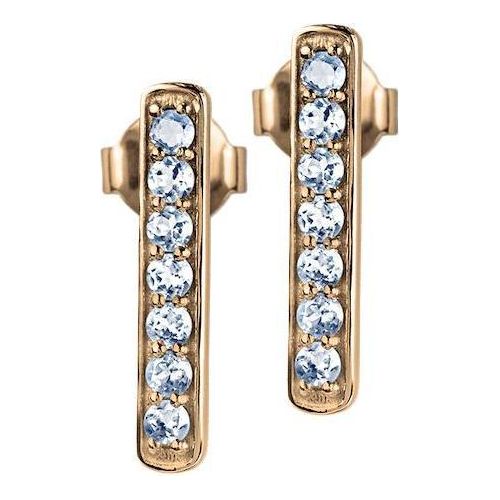 Jacques Lemans - Ohrstecker Sterlingsilber vergoldet mit White Topaz - SE-O102C