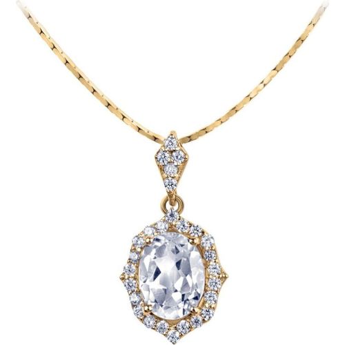 Jacques Lemans - Kette Sterlingsilber vergoldet mit White Topaz - SE-C115E