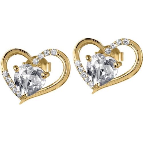 Jacques Lemans - Ohrstecker Sterlingsilber vergoldet mit White Topaz - SE-O118F