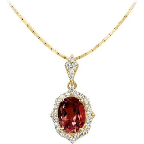 Jacques Lemans - Kette Sterlingsilber vergoldet mit Granat - SE-C115H