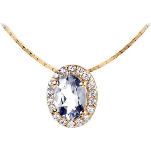 Jacques Lemans - Kette Sterlingsilber vergoldet mit White Topaz - SE-C116E