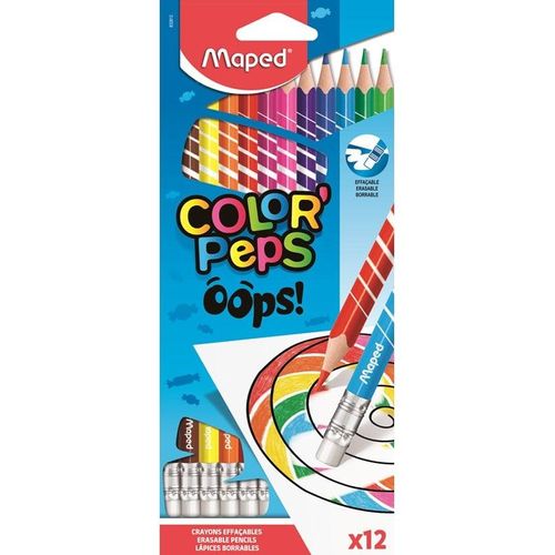 Maped Color'Peps Oops Erasable Colour pencils x12