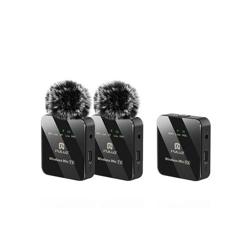 Puluz Wireless Lavalier Microphone 2 TX + 1 RX