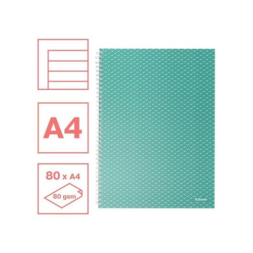 Esselte Colour'Breeze A4 Collegeblock liniert, Spiralbindung Grün