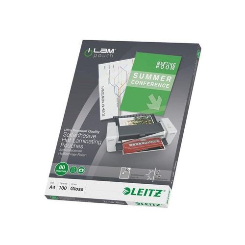 Leitz Lamineringslomme selvkl.A4 80 mic.pk/100