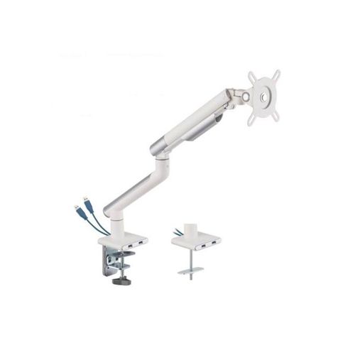 DUTZO Monitorarm für 1 Monitor (17"-32") - Slim USB Version (Weiß)