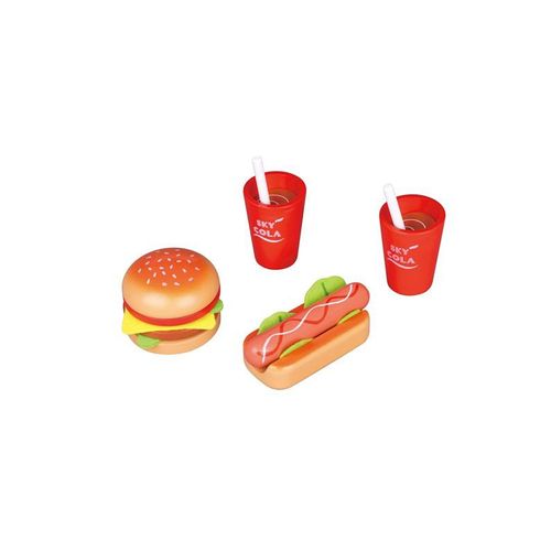 Small Wood Lunch for Two - Hamburger and Hot Dog