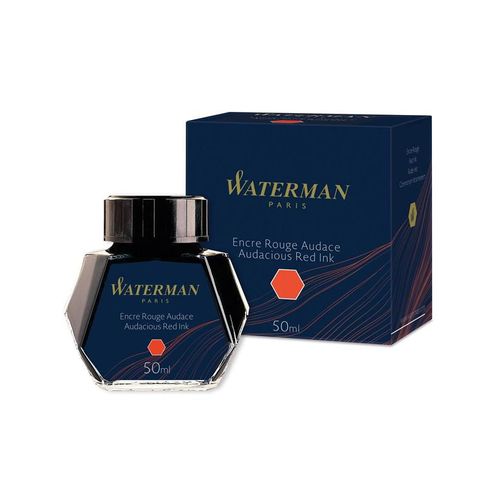 Waterman Füllertinte im Tintenfass | Audacious Red | Tintenflacon mit 50 ml