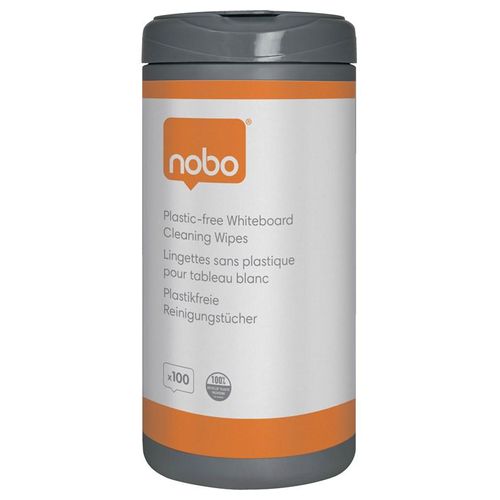 Nobo Plastikfreie Whiteboard-Reinigungstücher - 100er-Pack