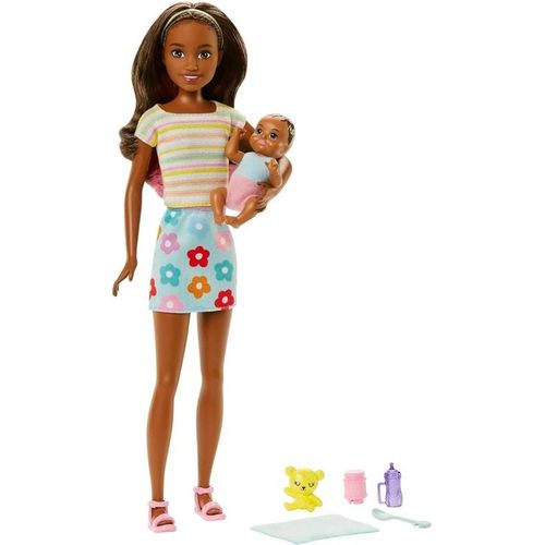 Barbie Skipper Babysitter (Brown hair Doll with Baby Doll)