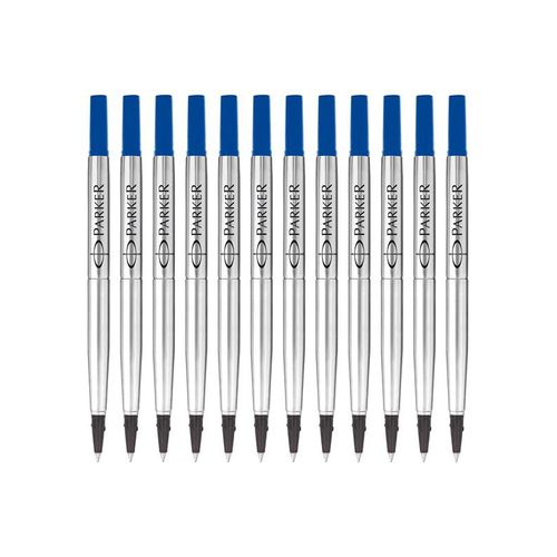 Parker Ersatzminen für Tintenroller | feine Spitze | blaue QUINK Tinte | 12 Stück