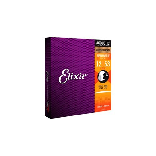 Elixir Strings 16052 - Phosphor Bronze - Akustik-Saiten - Nanoweb - Light (12-53)