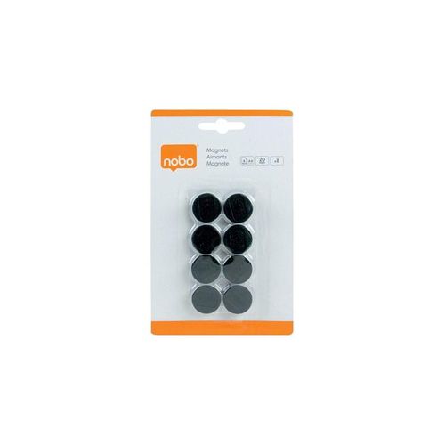 Nobo Magnete, 20 mm, 8 Stück, blau, Blisterverpackung Schwarz