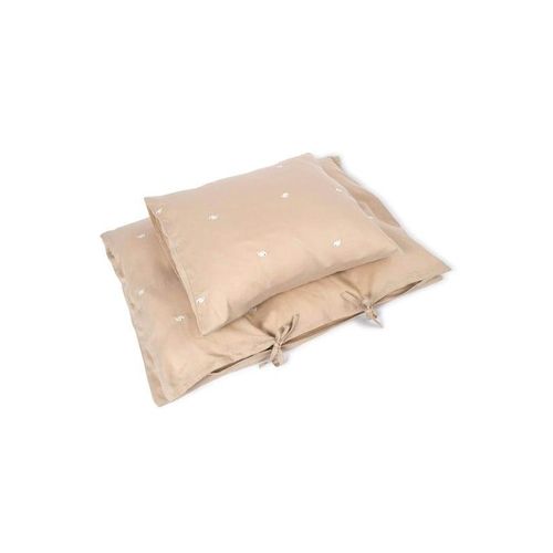 Filibabba Baby Bettwäsche GOTS (70x100 cm) - Wal Christian Stickerei - Warm Grey