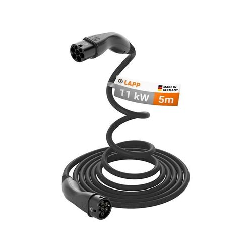 LAPP Type 2 HELIX Convenience Charging Cable, up to 11 kW, 5 m, black