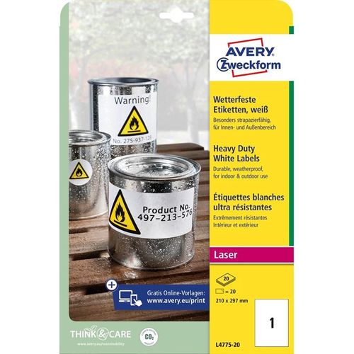 Avery Heavy duty labels white suitable for in- and outdoor use (-20oC to +80oC)
