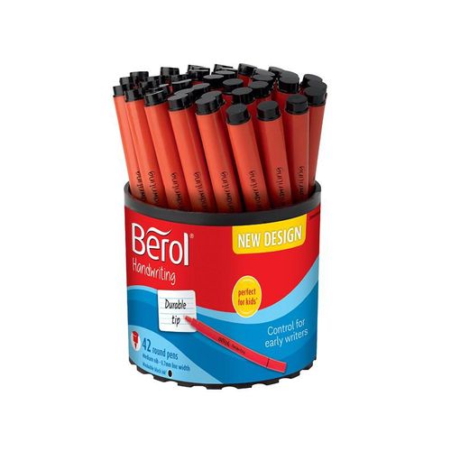 Berol Schreibstifte, 0,7mm, runde Form, 42er Pack, Schwarz