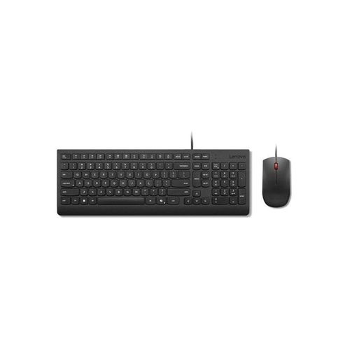 Lenovo Essential Wired Combo - keyboard and mouse set - QWERTY - Swedish/Finnish - black Input Device - Tastatur & Maus Set - Swedisch/Finnisch - Schwarz