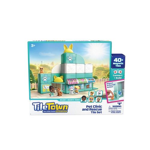 Tile Town Pet Vet Magnetic Tiles Playset 44 pcs