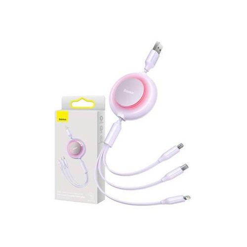 Baseus Bright Mirror 2 3-in-1 USB 3-in-1 cable for micro USB / USB-C / Lightning 3.5A 1.1m (Purple)
