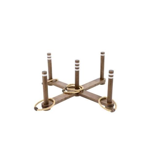 Ring Game 62 x 62 x 25 cm Grey/Brown Rubberwood