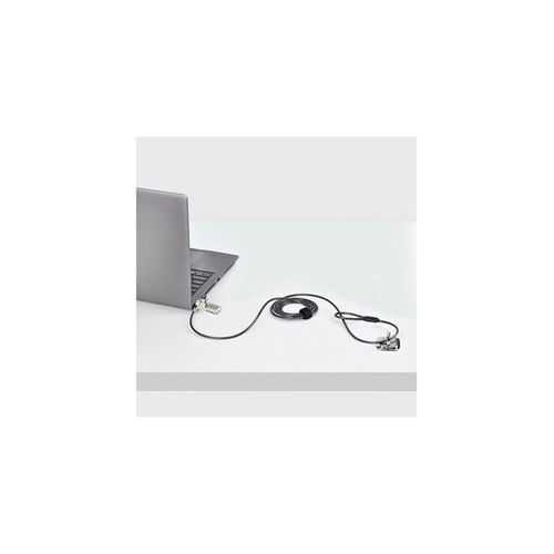 StarTech.com 10-Pack Dual-Access Laptop Lock 6.5ft (2m) Keyed Alike and Combination Security Cable Lock for K-Slot Devices Computer Anti-Theft Steel Cable - security cable lock