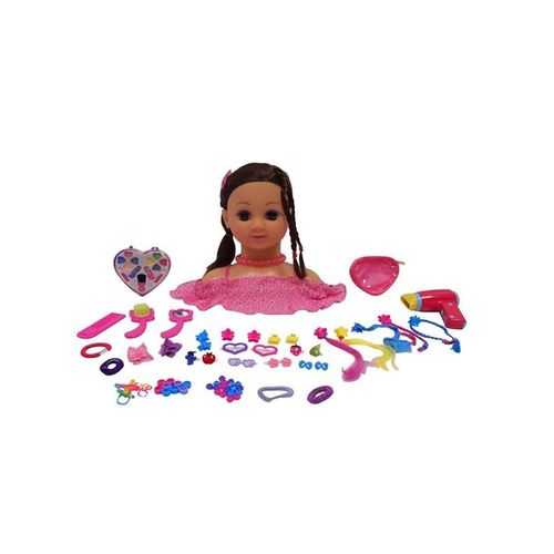 Happy Friend Make Up & Hairstyling Head Brown Hair B/O