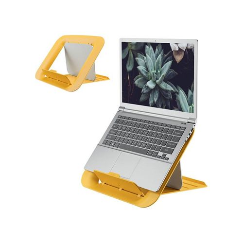 Leitz Ergo Cosy Höhenverstellbarer Laptopständer, 80% Recycelter Kunststoff, Warmes Gelb