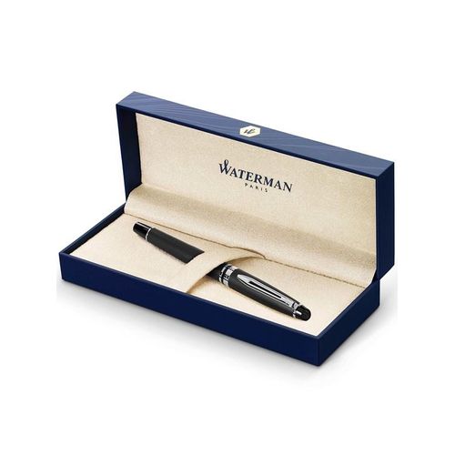 Waterman Expert Füller | Mattschwarz mit Chromzierteile | Füllfederhalter mit mittlerer Feder | Geschenkbox