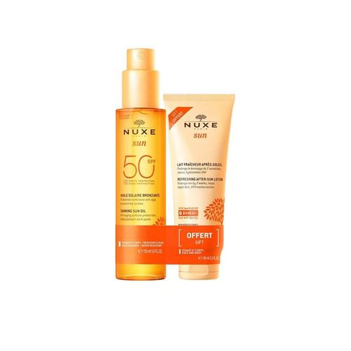 Nuxe Set : Sun Anti-Ageing Tanning Oil SPF 50
