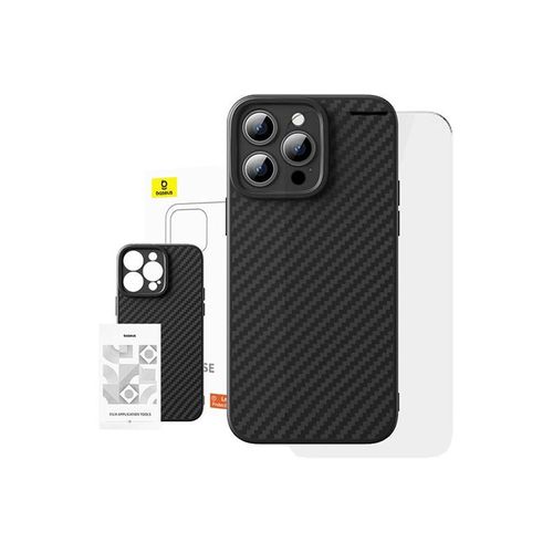 Baseus Case Synthetic Fiber iPhone 15 Pro + tempered glass