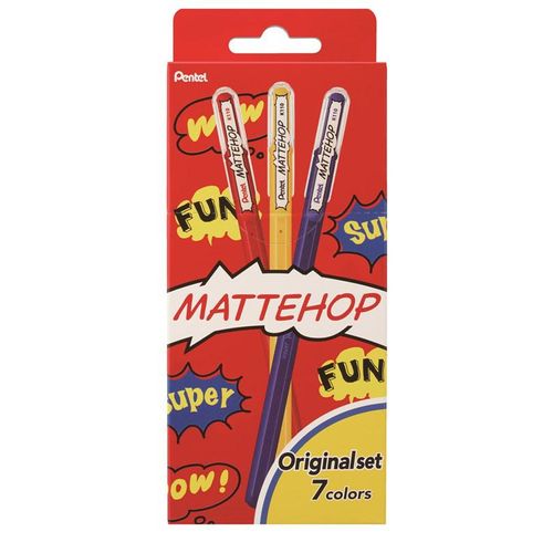 Pentel K110-V7STA MATTEHOP Gel Roller 1mm ORIGINAL Set