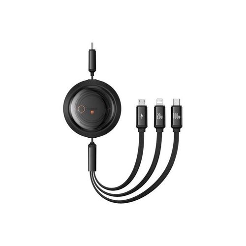 Baseus Fast Charging Cable 3in1 Free2Draw USB-C to USB-C/Lightning/Micro 100W 1.1m (black)