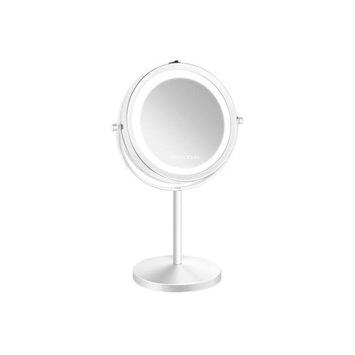 Gillian Jones Double-Sided Wall Mirror in White with LED Light - x1/x10 Magnification