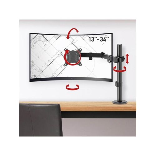 Barkan Monitor Arm - 1 Monitor13'- 34' - Black